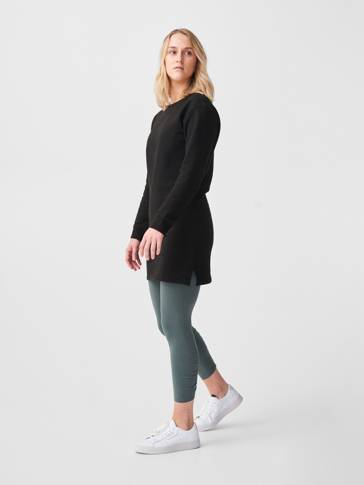 Fleece crewneck dress