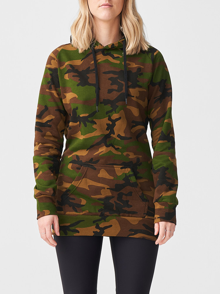 Women's long pullover hoody Camo - HS apparel