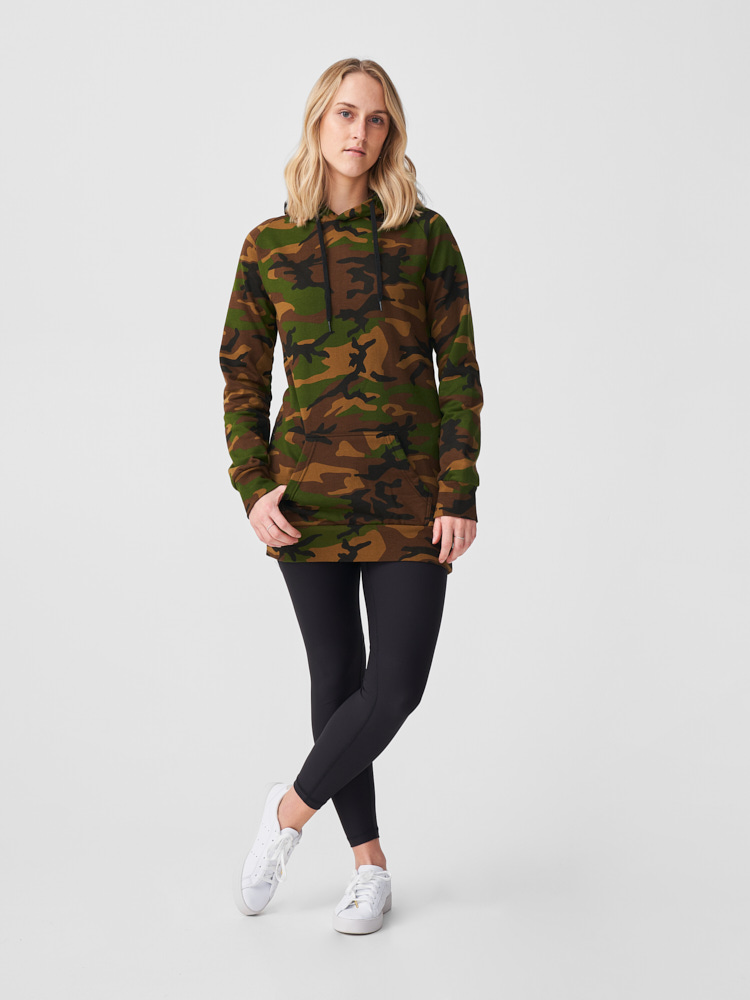 Women's long pullover hoody Camo