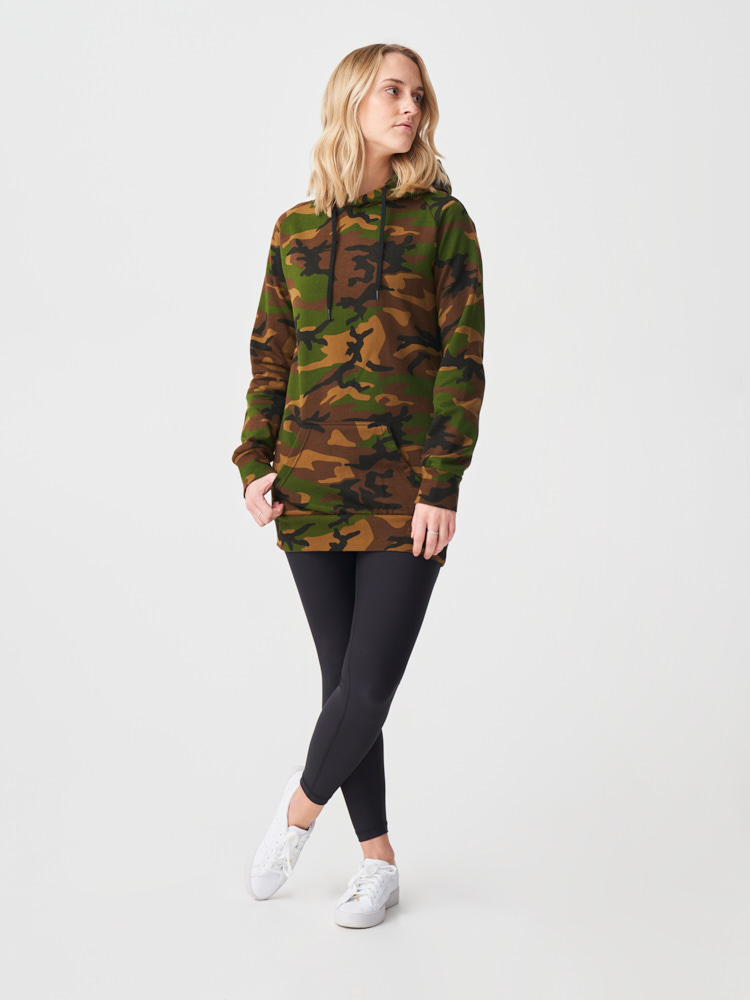 Women's long pullover hoody Camo